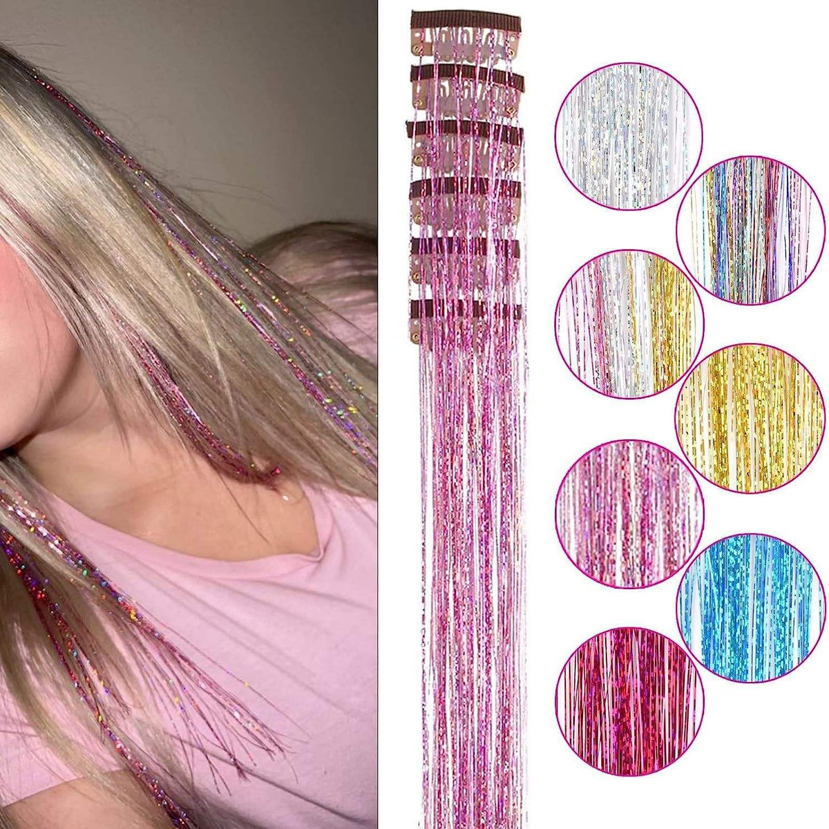 Glitter Hair Tinsel Extensions
