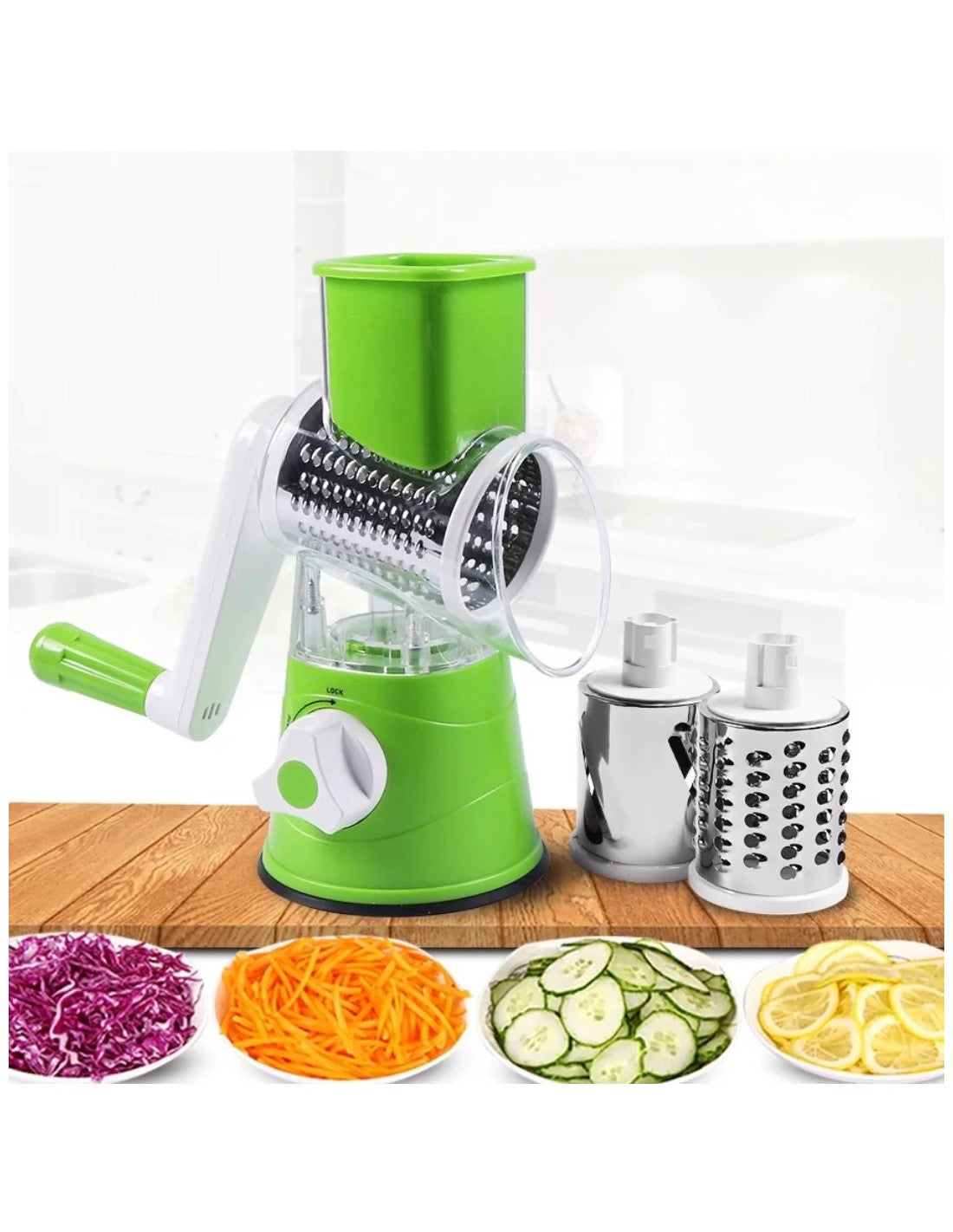 Manual Vegetable Cutter Slicer Multifunctional Round Slicer Table Top Food Processor Blender Cutter( Random Color )